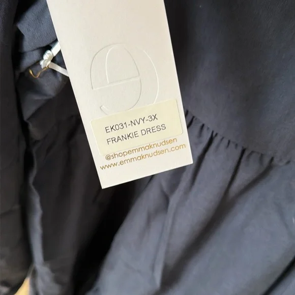 NWT Emma Knudsen Frankie dark navy blue tiered midi dress, size 3X - Picture 7 of 12